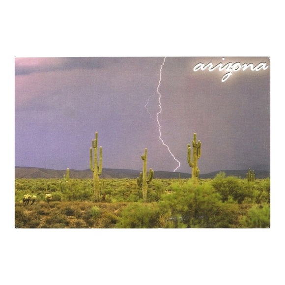 Arizona Lightening in the Desert Landscape Postcard - Picture 2 of 9